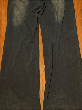 SHEIN Black Faded Flare Wide-Leg Jeans